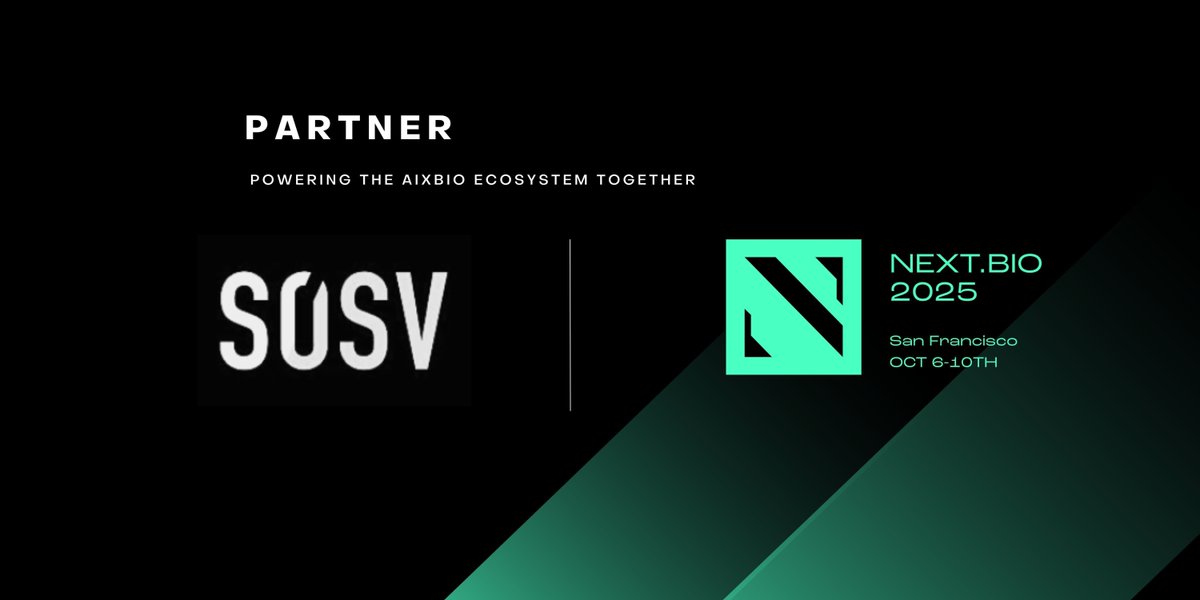 nextsequencevc's tweet image. Welcome @SOSV as our #NEXTBIO2025 Partner! 🎉 Together we're empowering the next wave of founders building a future powered by AI and Biology. #NEXTBIO2025