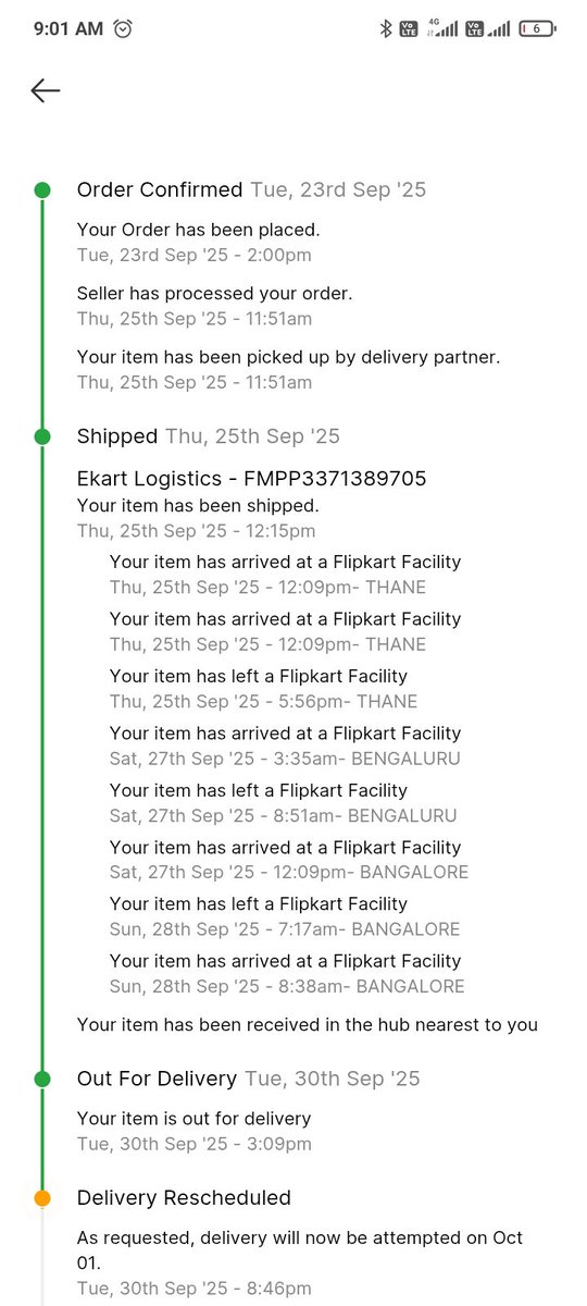 iammanjunathc's tweet photo. @Flipkart if you don't have capacity to deliver the product on time please shut your business.

Upon every fake statement like as of i have requested for reschedule.

No Call Support extremely poor service.

#Pathetic #CustomerService https://t.co/bc2SRdulL5