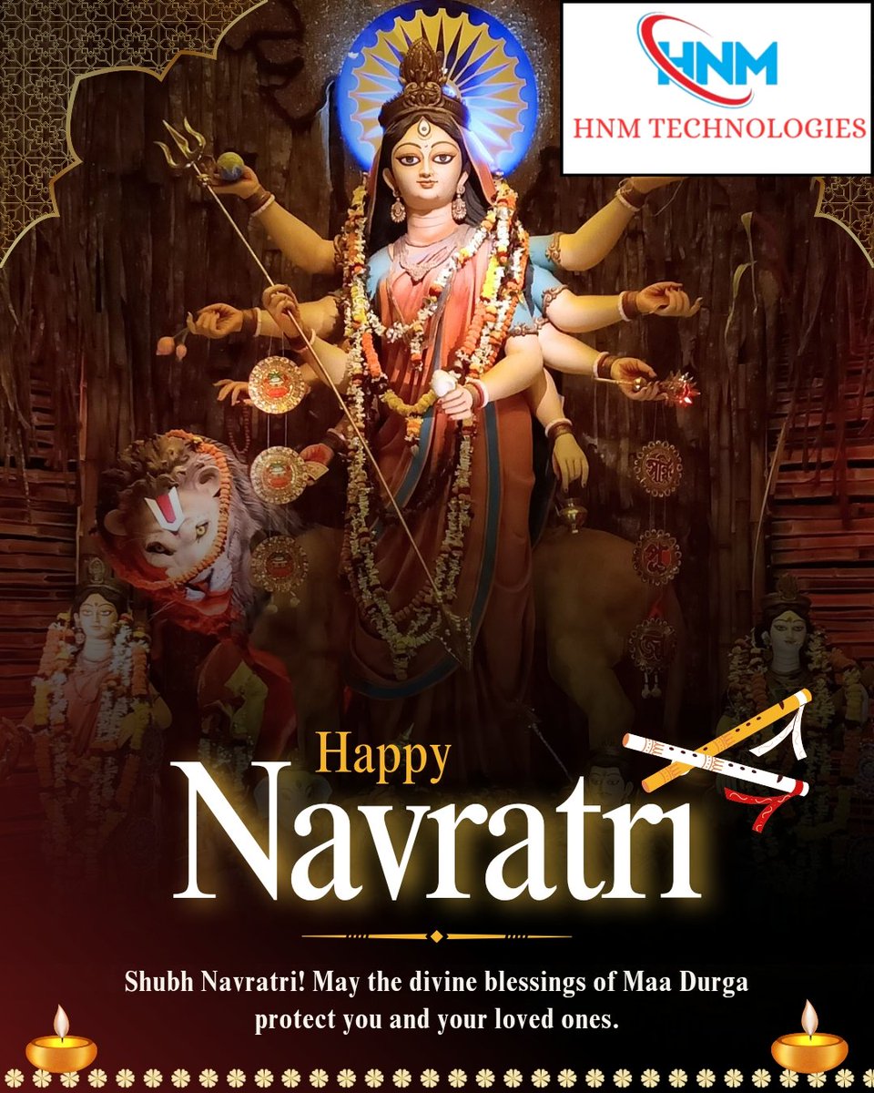 hnmtechnologies's tweet photo. Wishing you a joyful and prosperous Navaratri from all of us at HNM Technologies.
May this season bring strength, positivity and growth. 🙏 #Navaratri2025 #HNMTechnologies https://t.co/UGtAzSYptM