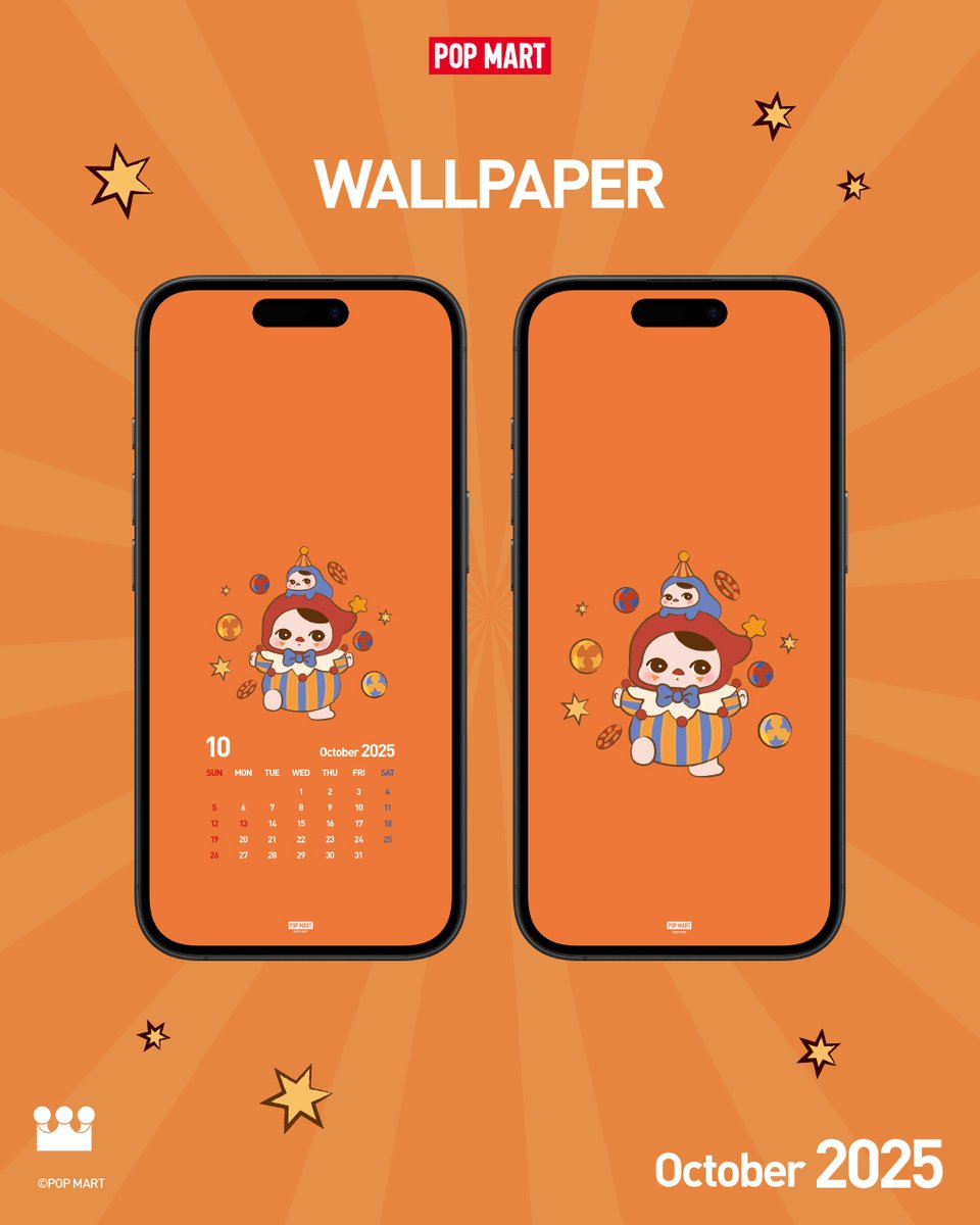 2025年10月のカレンダーと画像を配布します！ ぜひ待ち受け画面にして