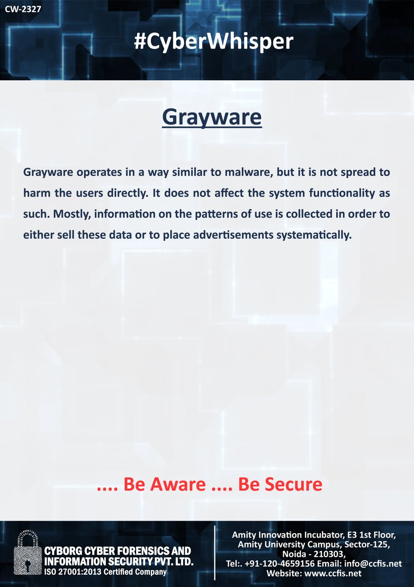 jssodhi's tweet photo. #CyberWhisper #CyberSecurity #Grayware https://t.co/Aq7E4zEhD1