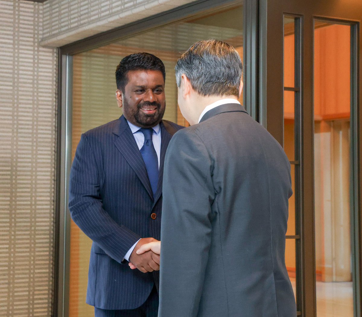 anuradisanayake's tweet photo. It was a great honour to be received at the Imperial Palace yesterday (30) for a warm and cordial discussion with His Majesty Emperor Naruhito of Japan. A deeply valued moment that underscores the longstanding friendship between our two nations. https://t.co/18LrQqEyd8