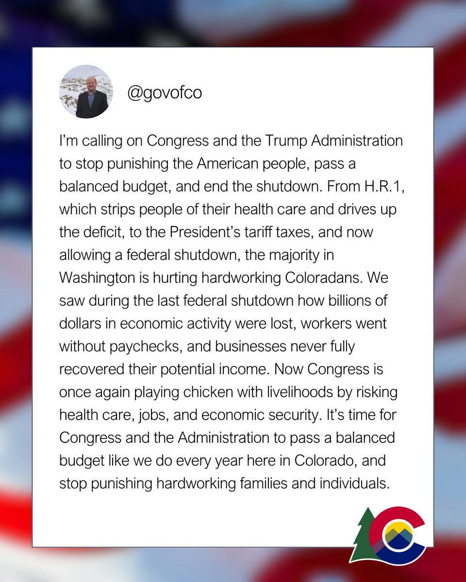 Governor Jared Polis tweet media