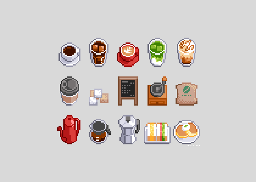 本日10月1日は「コーヒーの日」だそうです！
#pixelart #ドット絵