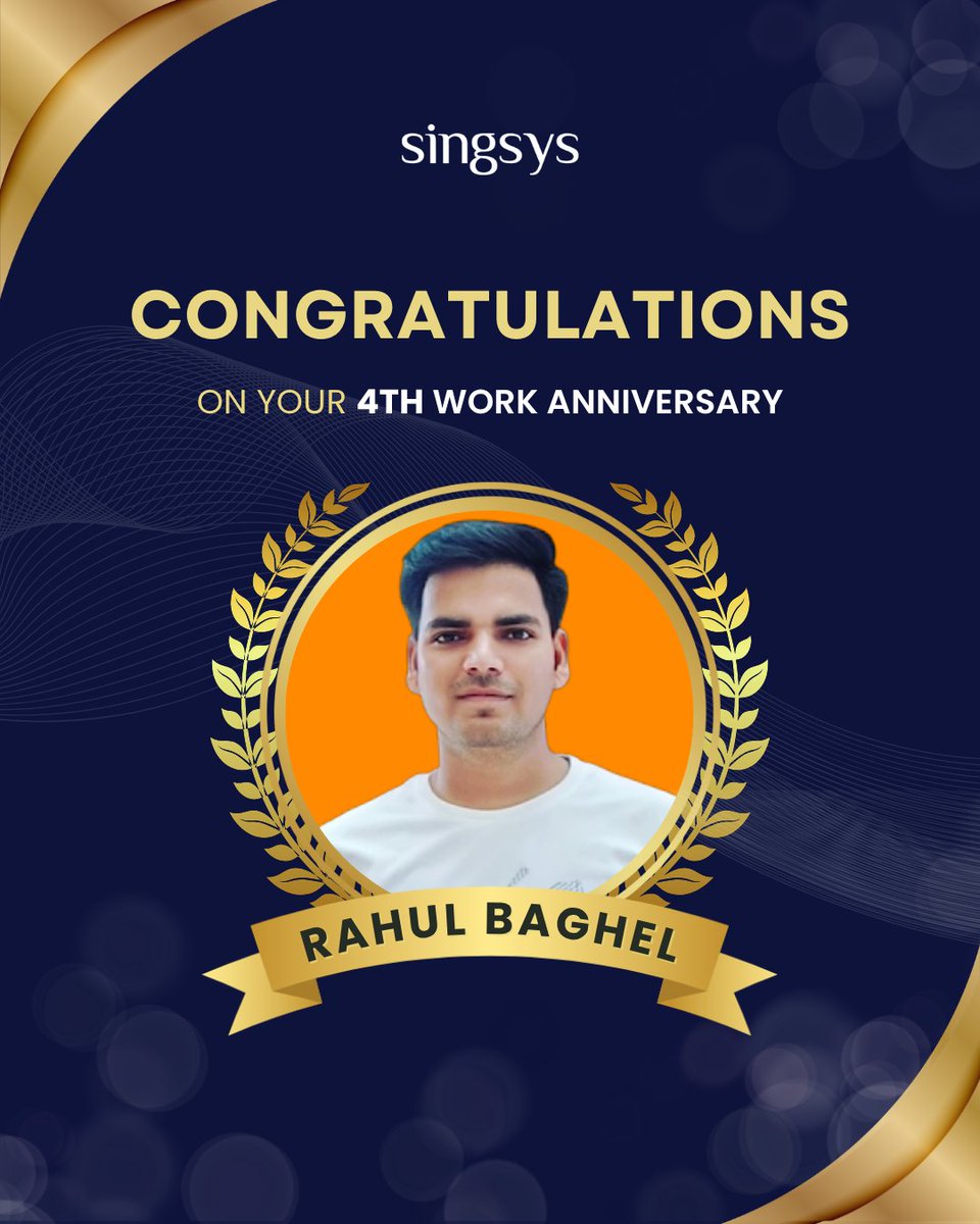 singsyspteltd's tweet image. Happy Work Anniversary! Rahul Baghel
We deeply value your contributions and are proud to have you on this journey with us. Wishing you continued growth, success, and many more achievements ahead!

 #Celebrations  #Singsys