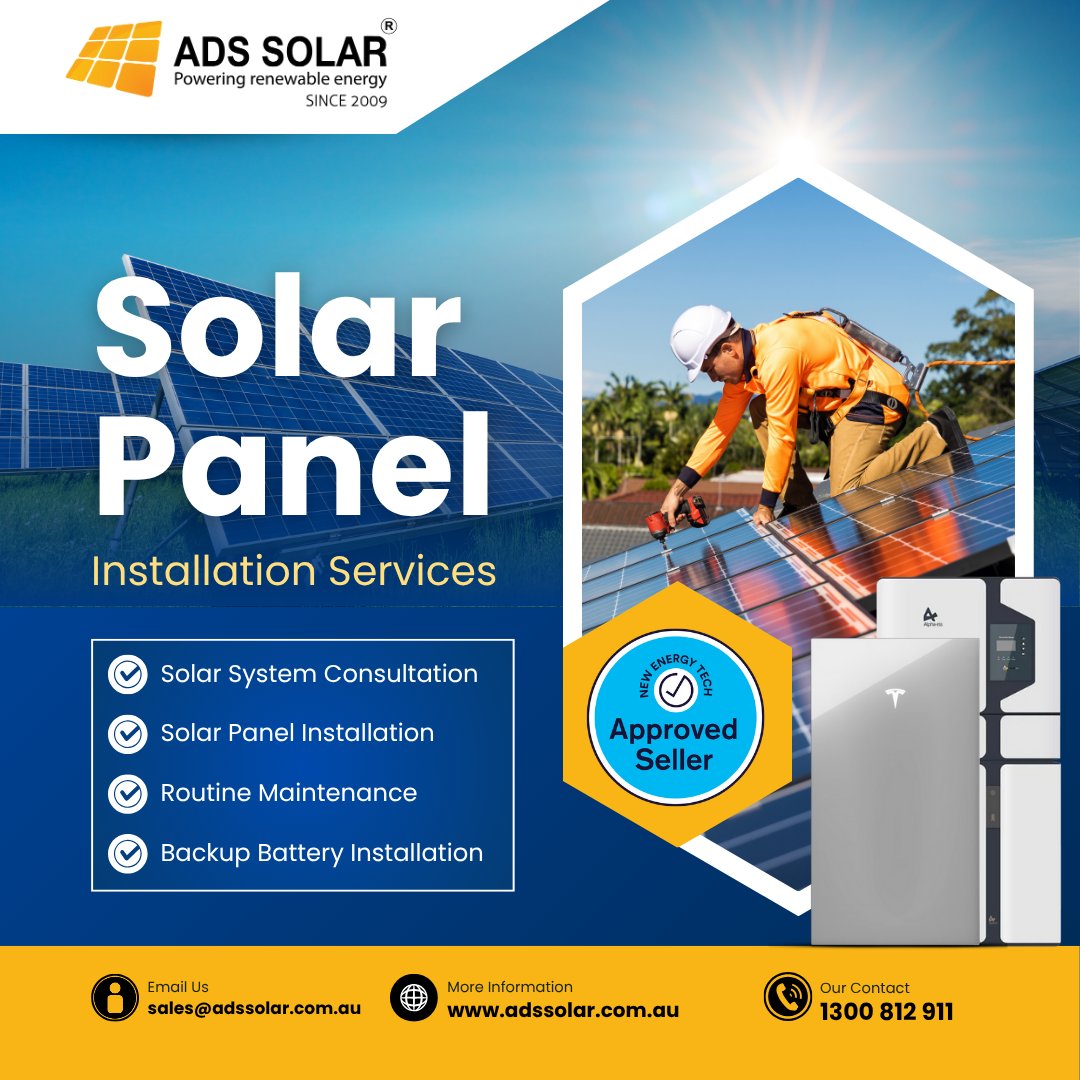 ADSSolar's tweet image. ⚡ Solar Panels Sydney – Installed by the experts at ADS Solar 🌞

✔️ Affordable packages
✔️ Professional installation
✔️ Energy savings guaranteed
👉 Get your free quote today: adssolar.com.au

#SolarPanelsSydney #ADSSolar #SolarEnergy