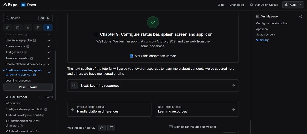 scrxCode's tweet image. Finished Chapter 9 LESSS GOOO , I learned how to:
• configure app icon and splash screen icon
• configure status bar "light,dark"
• add platform specific code that functions only for a specifc OS