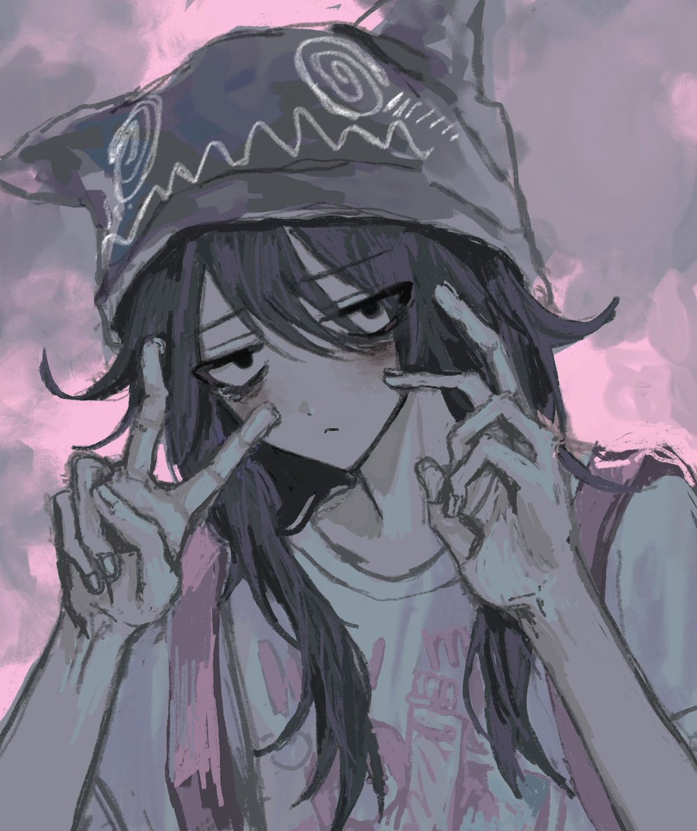 ゲームで仲良くなった男の子のアバターを描かせてもらった