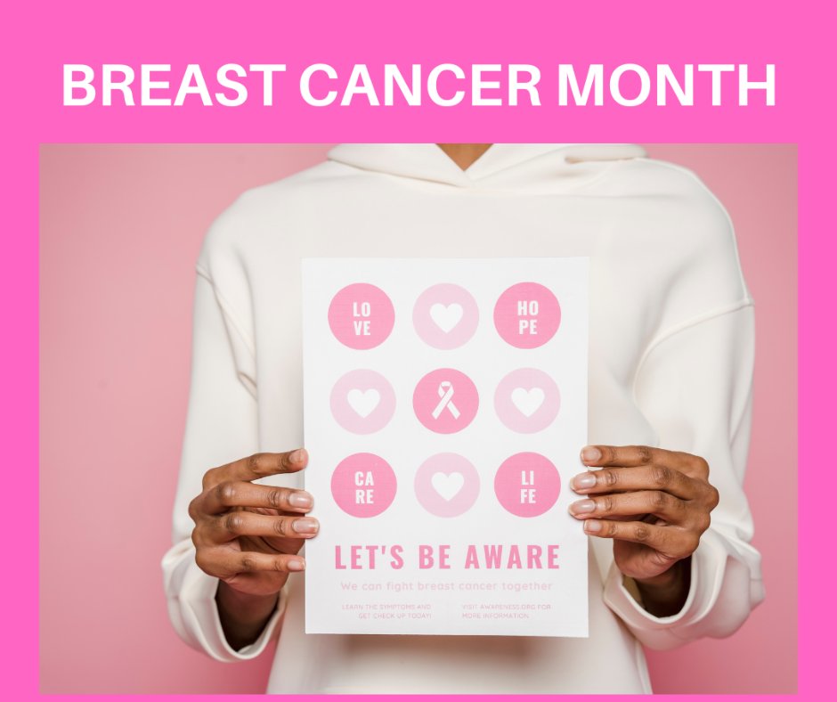 🎀 October is Breast Cancer Awareness Month 🎀
Breast Cancer is the most common cancer worldwide, and 1 in 7 women will be diagnosed in their lifetime – but when caught early, survival rates are incredibly high. 💕