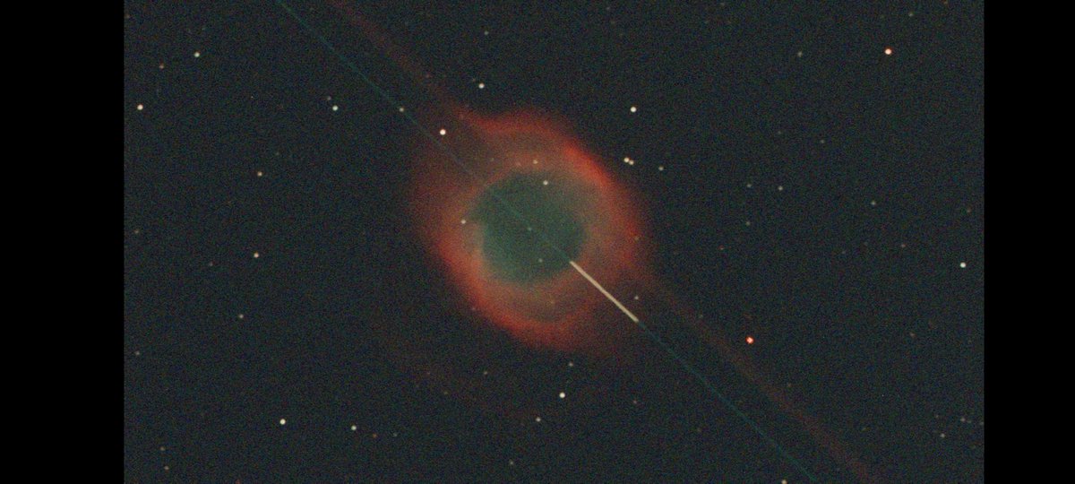 I've been doing this a long time...

Capturing a plane going right through the central star of the Helix Nebula is bad ass!