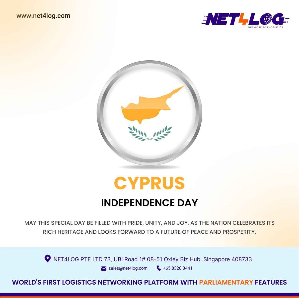 net4log's tweet image. Independence Day Greetings to Cyprus! 🌍✨
Celebrating freedom, unity, and the bright future of the nation. 💫

#CyprusIndependenceDay #Cyprus #NationalDay #Freedom #Unity #Net4Log