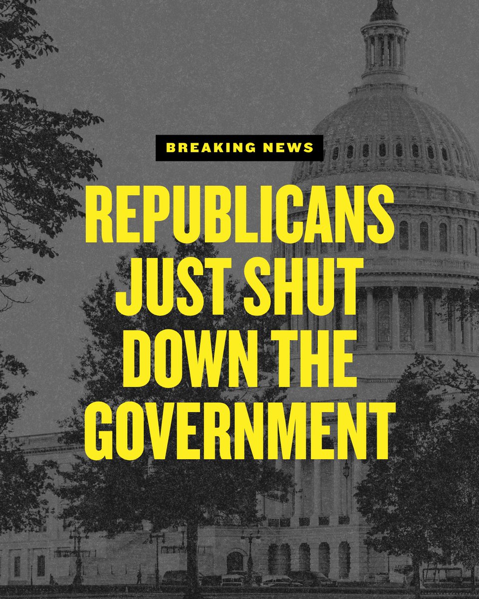 dccc's tweet image. The American people want the GOP health care crisis fixed and costs to go down, but Republicans can’t even be bothered to come to the negotiating table. Instead, they are running scared and refuse to come to DC to do their jobs.

Republicans own this government shutdown.