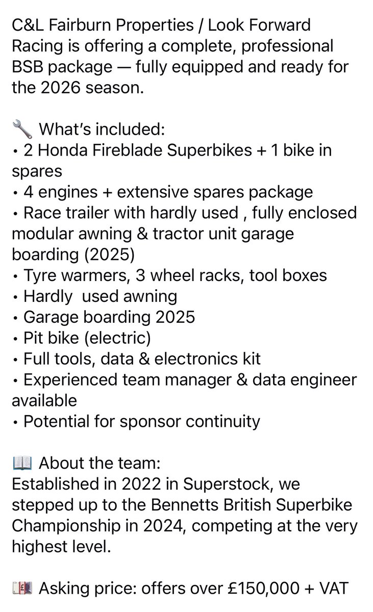 matoxley's tweet image. Want to do BSB?! Entire team setup including bikes = £150k