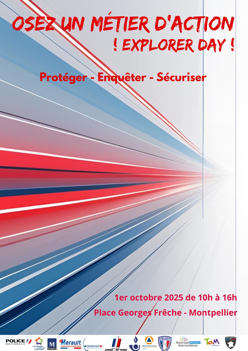 PompiersHerault's tweet image. #RDV|| Nous vous attendons dès 10h00 sur le parvis de l'Hôtel de Ville @montpellier_ pour 
❗️EXPLORER DAY❗️ 
Les sapeurs-#pompiers de l’#Hérault #toujourSPrésents avec ⤵️ 
🚔@PoliceNat34
🚨@Gendarmerie_034
🚓@PMMontpellier 📷
🚑@ProtecCivile34
⛑️@CroixRouge34
👮‍♂️@douane_france
...