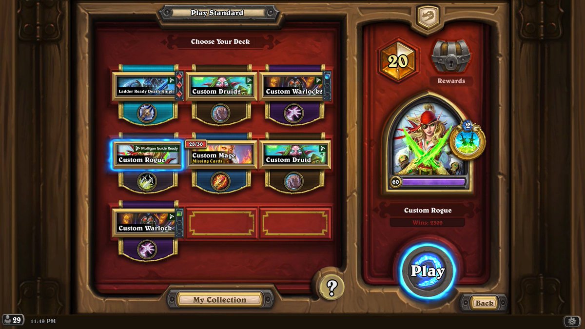 Caravaggio_HS's tweet photo. Fyraq war veteran sunk cost fallacies himself into playing ANOTHER month of hearthstone in october https://t.co/55PZi21Cla