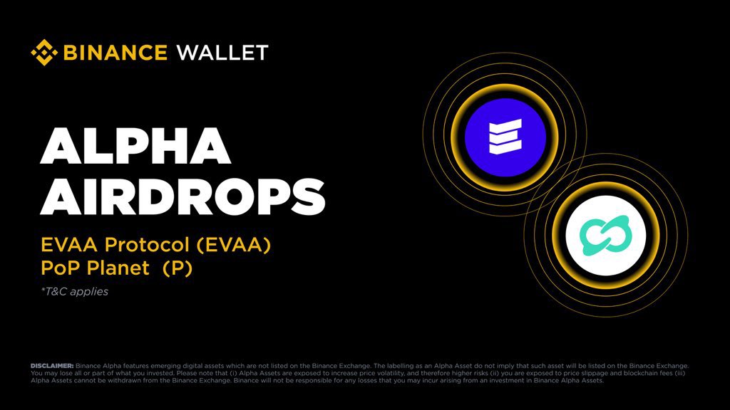 kolo_pay's tweet photo. Binance Alpha Update | October 1, 2025 |
Today’s Airdrop Schedule

➩ Swarm Network $TRUTH
  ⇾ Total Supply: 10B TRUTH
  ⇾ Circulating Supply: 2.08B TRUTH
  ⇾ Funding: $10M
  ⇾ Premarket: $ ?? /token
  ⇾ Backers: y2z Ventures, ZeroStage, Sui Foundation, Brinc and others
  ⇾ Airdrop Claim: 12:00 UTC
  ⇾ Binance Spot❌ Futures ✅

➩ StrikeBit AI $STRIKE 
  ⇾ Total Supply: 2B STRIKE
  ⇾ Circulating Supply: $200.9M STRIKE
  ⇾ Funding: $320K
  ⇾ Premarket: $ ?? /token
  ⇾ Backers: ??
  ⇾ Airdrop Claim: 8:00 UTC
  ⇾ Binance Spot❌ 

Upcoming 🗓️Days  |October 2 |

➩ DoubleZero $2Z
  ⇾ Alpha launch: 12:00 (UTC)
  ⇾ Futures: ✅
  ⇾ Backers: DragonFly, Multicoin Capital, MH Ventures, Delphi Ventures, Anagram Crypto and others 
  ⇾ Funding: $28M

➩ OpenVerse Network $BTG
  ⇾ Alpha launch: TBA
  ⇾ Binance Spot: soon 🔜 🤔
  ⇾ Backers: Becker Venture, Gaea Ventures, DuckDAO, Castrum Capital, Asva Capital and others 
  ⇾ Funding: $19M

         | October 3|
➩ EVAA $EVAA
  ⇾ Alpha launch Time: 08:00 (UTC)
  ⇾ Futures ✅
  ⇾ Backers: Animoca Brands, Polymorphic Capital, TON Ventures, WAGMI Ventures, Existential Capital
  ⇾ Funding: $2.91M

➩ PoP Planet $P
  ⇾ Alpha launch Time: TBA (UTC)
  ⇾ Binance Spot: 🔜🤔
  ⇾ Backers: ForeSight Ventures, HG Ventures, Presto, Oasis Labs, Starbase IBC Groups and others 
  ⇾ Funding: $10M

Recommended Volume Swap
⇾ Tokens: $POP, $ALEO, $AOP
⇾ Strategy: $200–500 per trade, multiple small trades and use reverse order to be seamless

⇾ Also pivot to yapping @MMTFinance and @idOS_network