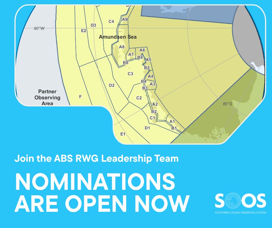 SOOSocean's tweet image. 🚨 ABS RWG: Call for Leadership Team Members

Nominations (including self-noms) invited for the SOOS Amundsen &amp;amp; Bellingshausen Sector RWG Leadership Team! 

Help drive activities &amp;amp; strategy in a friendly team!

Deadline extended to 22 Oct 2025 👉soos.aq/opportunities
