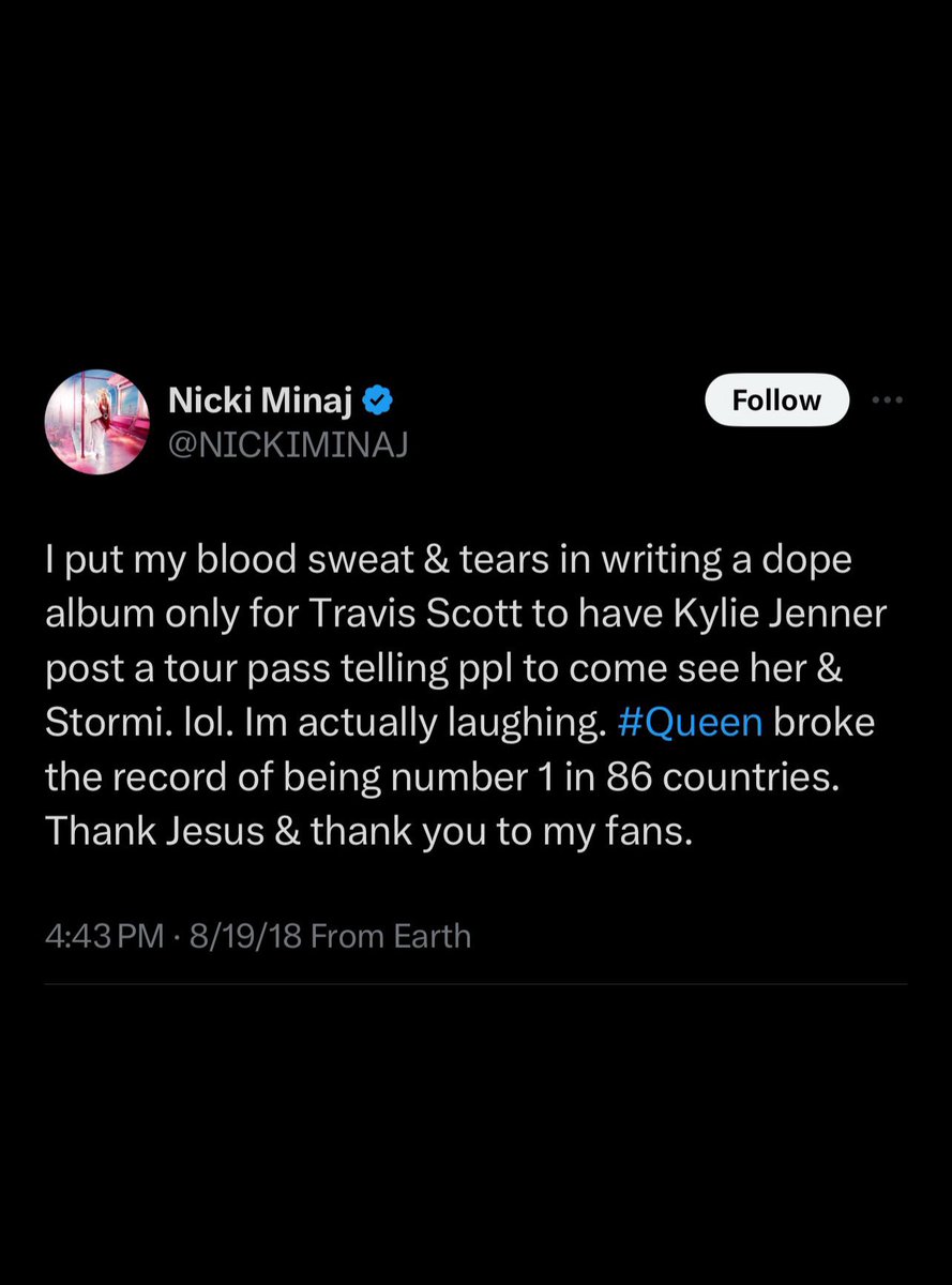 CCardib2's tweet photo. @iamcardib And let’s not forget she blamed a baby when Travis Scott snatched her #1 all because she was mad she didn’t outsell or out-chart IOP 😭😭 https://t.co/yE4oMi9sZs
