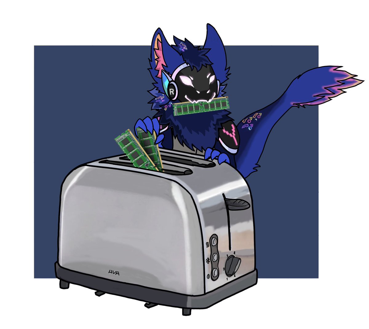 Protogen X Toaster for <a href="/nebula_the_bean/">nebula_the_proto ➡️ megaplex</a> 💙💙
#furry #protogen