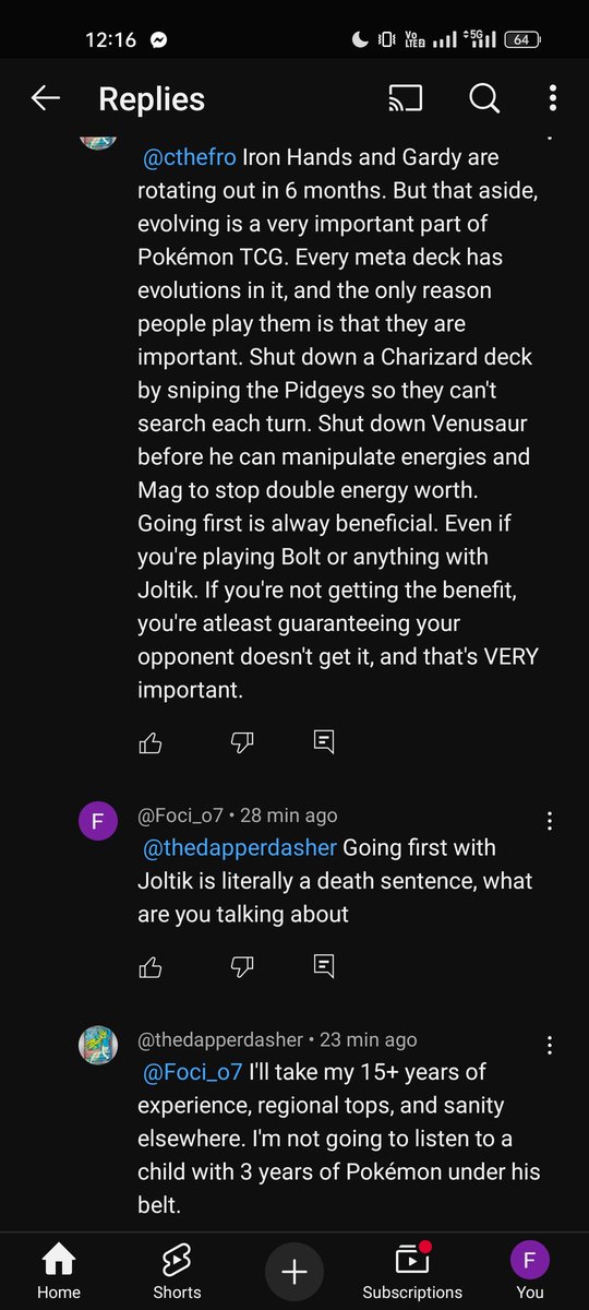 15+ years of experience and suggesting going first as Joltik vs Stage 2 decks🥀