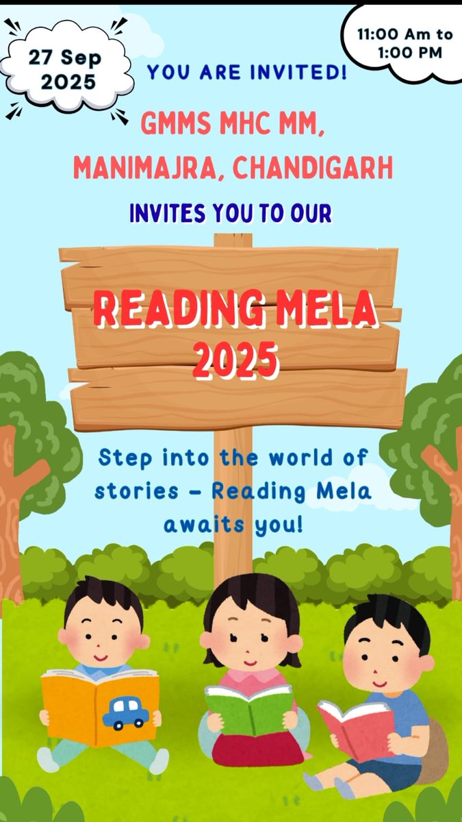 gmmsmhc's tweet photo. A Reading Mela is a  fair or event focused on promoting reading, where children participate  in activities like storytelling, poem recitation, and book-reading to  improve their literacy and reading habits @gmmsmhc https://t.co/XtKGnGkYlo