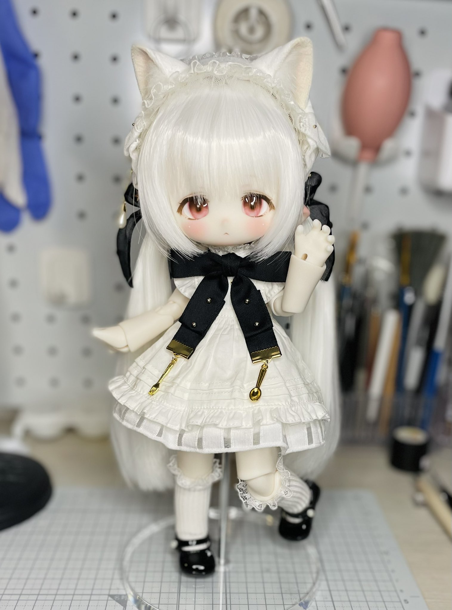 『ワンコイン』黒猫ちゃん♡人形 LaPeonierコラボ企画】TinyFox×適当緑 猫耳量産型女子・黒猫 1/6