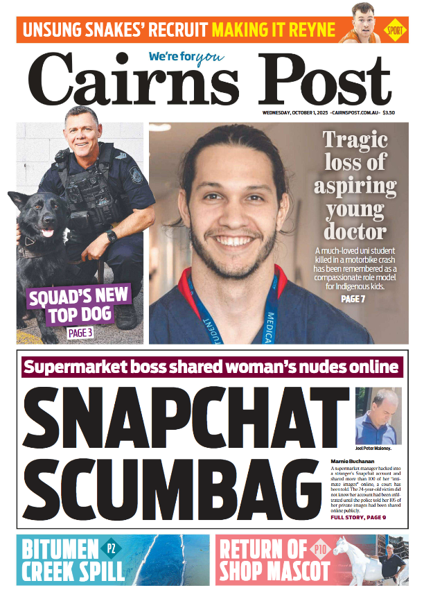 INSIDE TODAY: A Cairns supermarket manager hacked into a stranger’s Snapchat account and then shared more than 100 of her “intimate images” online, a court has been told. Digital edition: bit.ly/41tGPEF