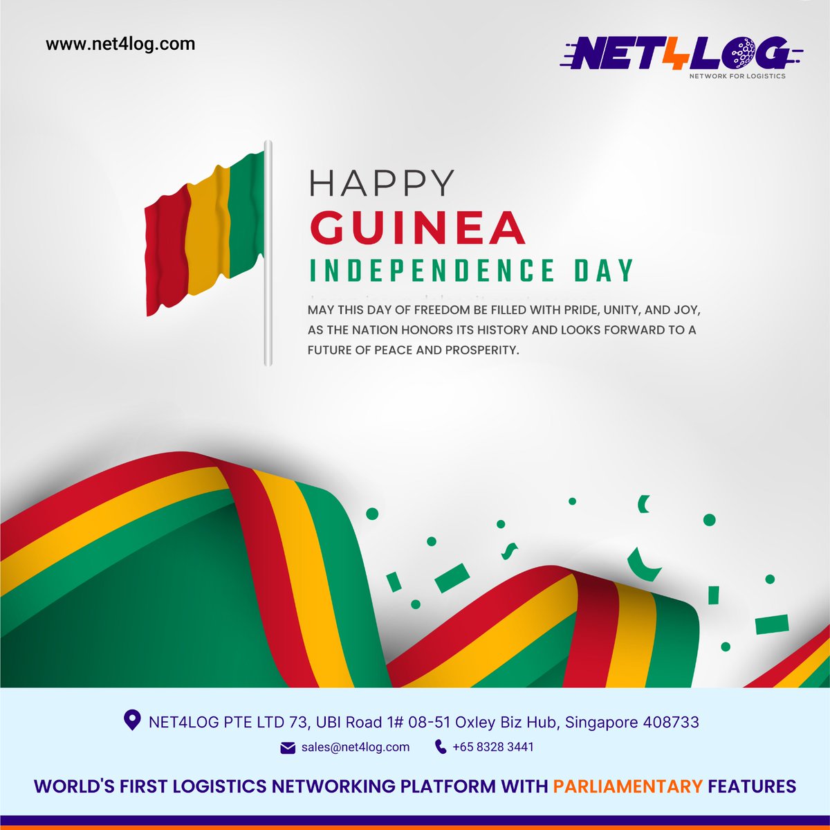 net4log's tweet image. Happy Independence Day, Guinea! 🇬🇳🎊
A proud celebration of freedom and national pride. ✨

#Guinea #IndependenceDay #NationalPride #Net4Log