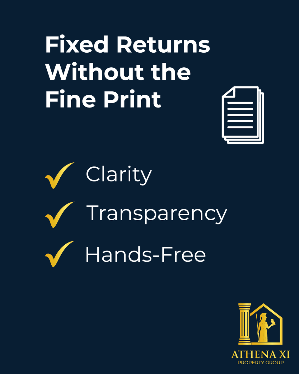 DeanCursley's tweet photo. In property, clarity is everything.

That’s why at Athena XI, we keep things simple:
✔ Investors know exactly what they’re funding
✔ Returns are agreed upfront
✔ Hands-Free

No gimmicks. No fine print. Just transparent opportunities that work. https://t.co/SAXwZkX19H
