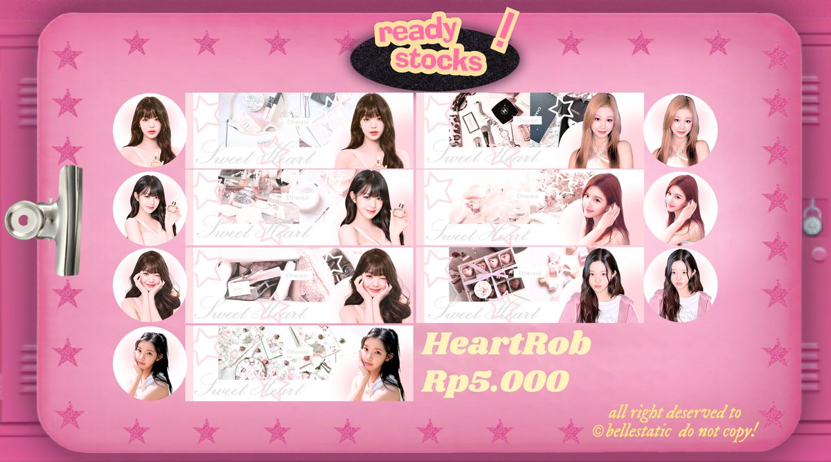 any interaction would be lovely! 💌

halo! <a href="/bellestatic/">𝓑.</a> bawa layout ready stock wonyoung, yuha, pharita, zhao lusi, dan minju! free retext dan get ava jpg + png yaa! yuk jajan! 🩰

t. #zonauang #zonajajan #zonaba leot