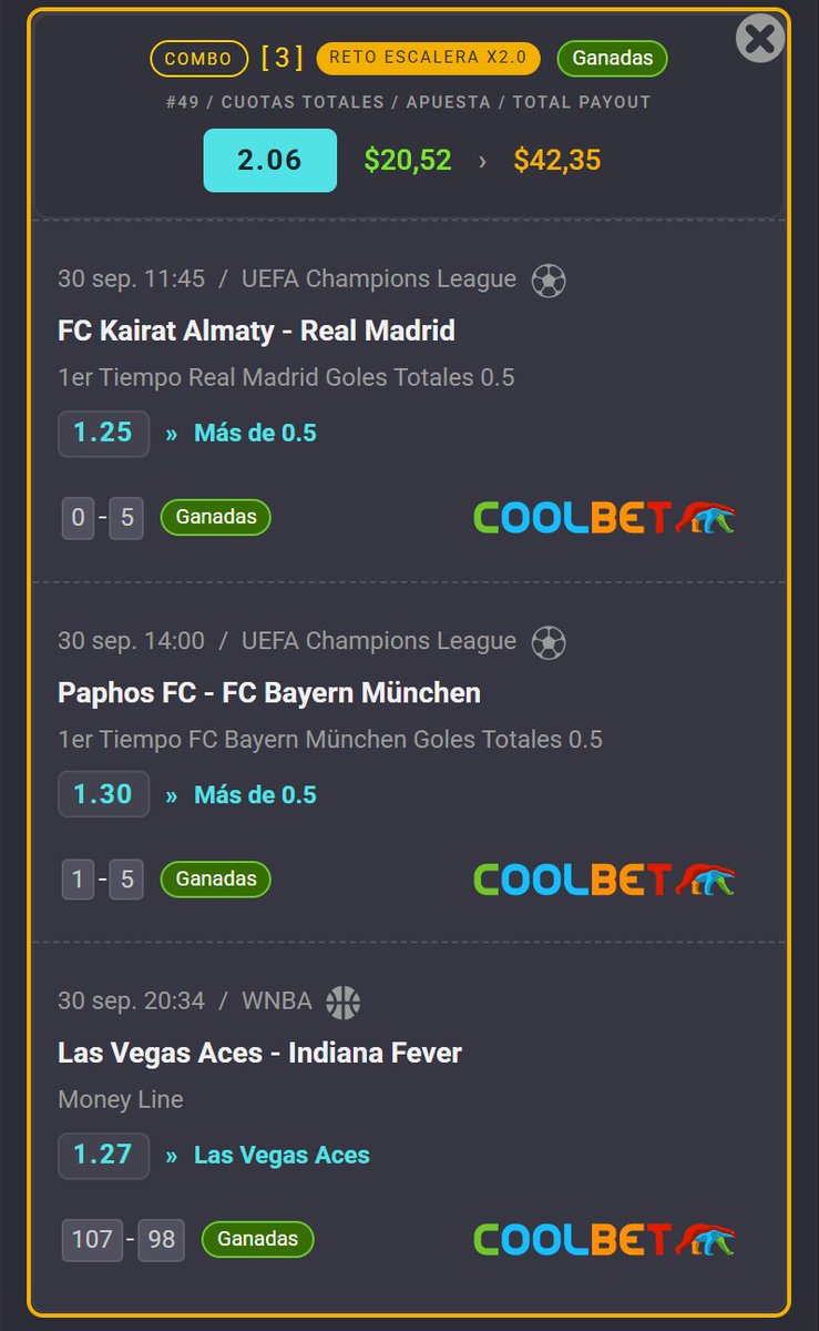 JasielPicks's tweet photo. ✅ Paso #2 completado del Reto Escalera 🪜🔥

Además cayó un STAKE 10 STAKE 5 STAKE 3 que ganamos $105 dólares💰😈

El Paso #3 y las apuestas free del nuevo mes solo si llegamos a👇

❤ 25 MG + 🔁 RT https://t.co/3rh5h5xVrO