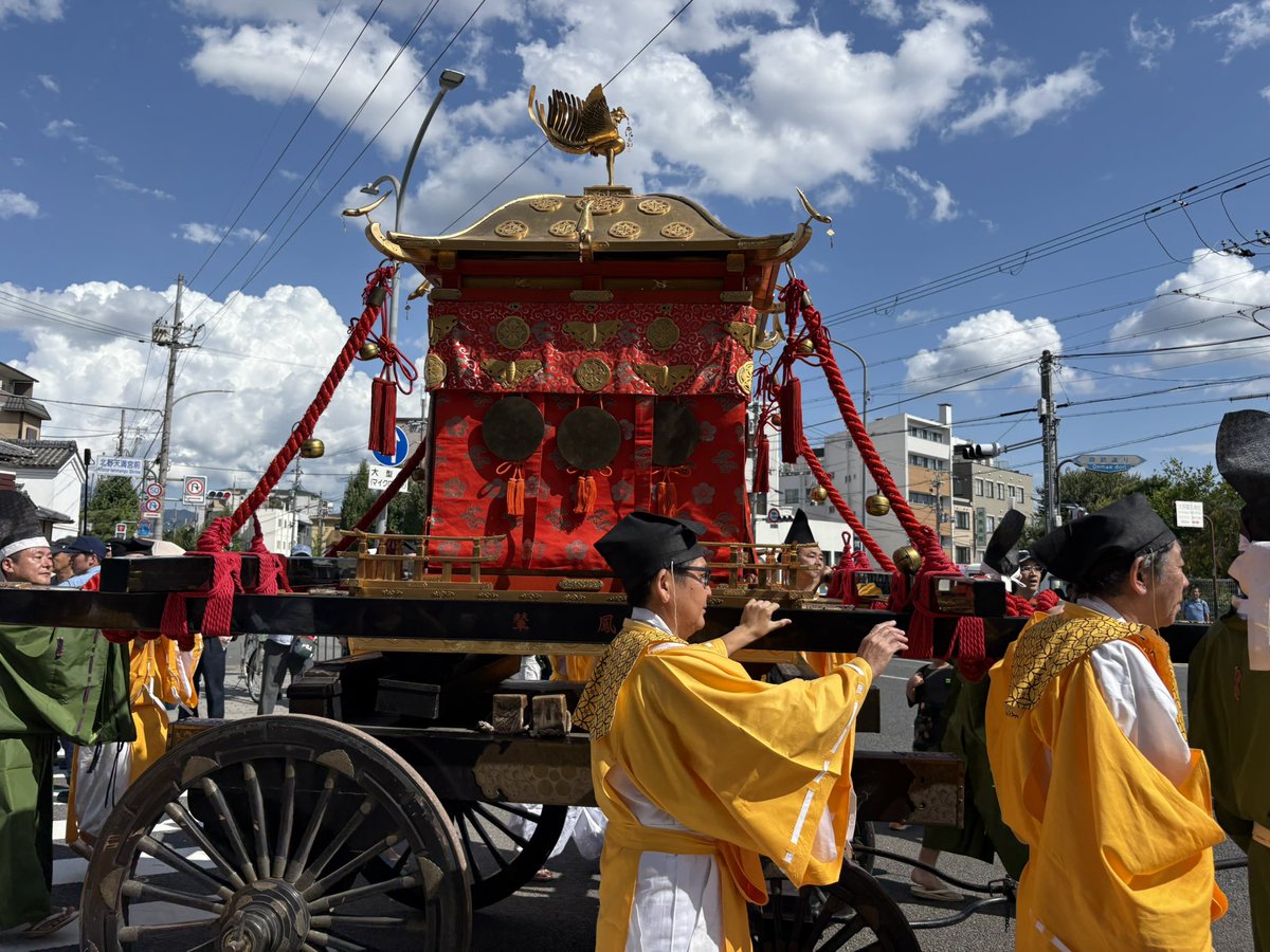 京都　北野天満宮の北野祭
すぐ近くを行列が通っていた。今日も暑い🥵