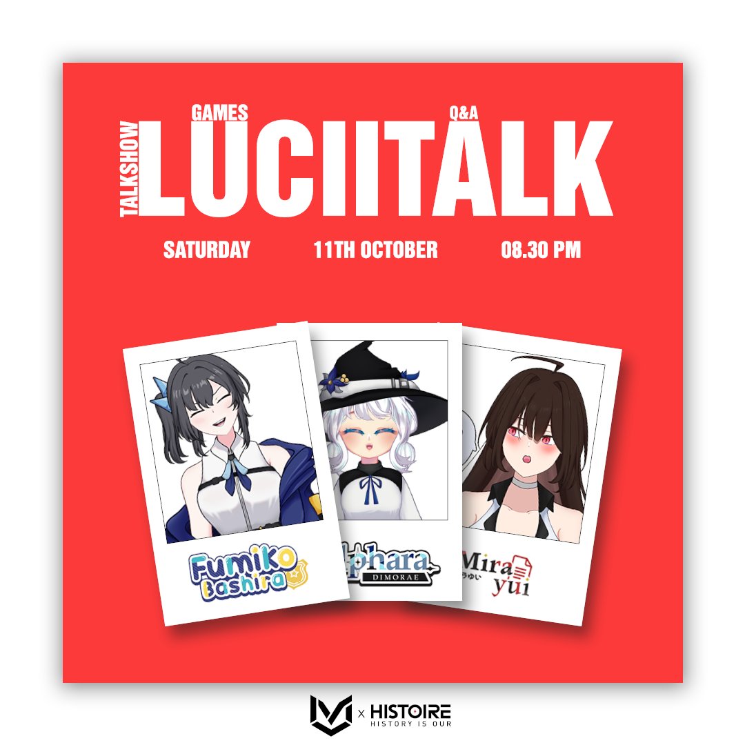 Haloo semuanya!!! Selamat datang di segmen baru Lucii bernama LUCIITALK.
Kali ini kita berkolaborasi dengan <a href="/Histoirevirtual/">Histoire Virtual</a> kita akan ngobrol dan main minigame bareng <a href="/miraaayui/">Mira Yui【Histoire】</a> <a href="/FumikoBashira/">Fumiko Bashira【Histoire】</a>  <a href="/SylpharaDimorae/">Sylphara Dimorae【Histoire】</a> 

#Vtuber  #VtuberID  #Talkshow #Collaboration