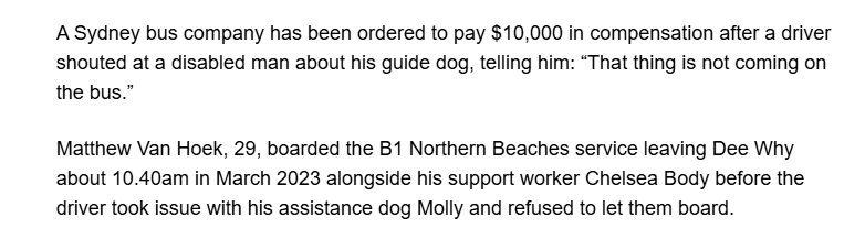 MagConception's tweet image. #auspol #qldpol #nswpol #vicpol  it&apos;s way past time when  appropriate businesses learnt and taught  the responsibilities surrounding guide dogs and service  dogs in delivery of decent service . maybe there was a religious  aspect to this incident; if so -out the door driver Dan.
