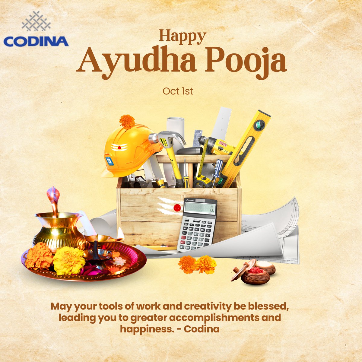 Codinametal's tweet image. Codina wishes you a blessed Ayudha Pooja filled with prosperity, positivity, and success.

codinametal.in
Contact 044 2792 2378 / 2792 128

#HappyAyudhaPooja #AyudhaPooja2025 #conveyors #conveyorbelts #metal #meshes #metalmesh #conveyorsmanufacturer #meshmanufactures