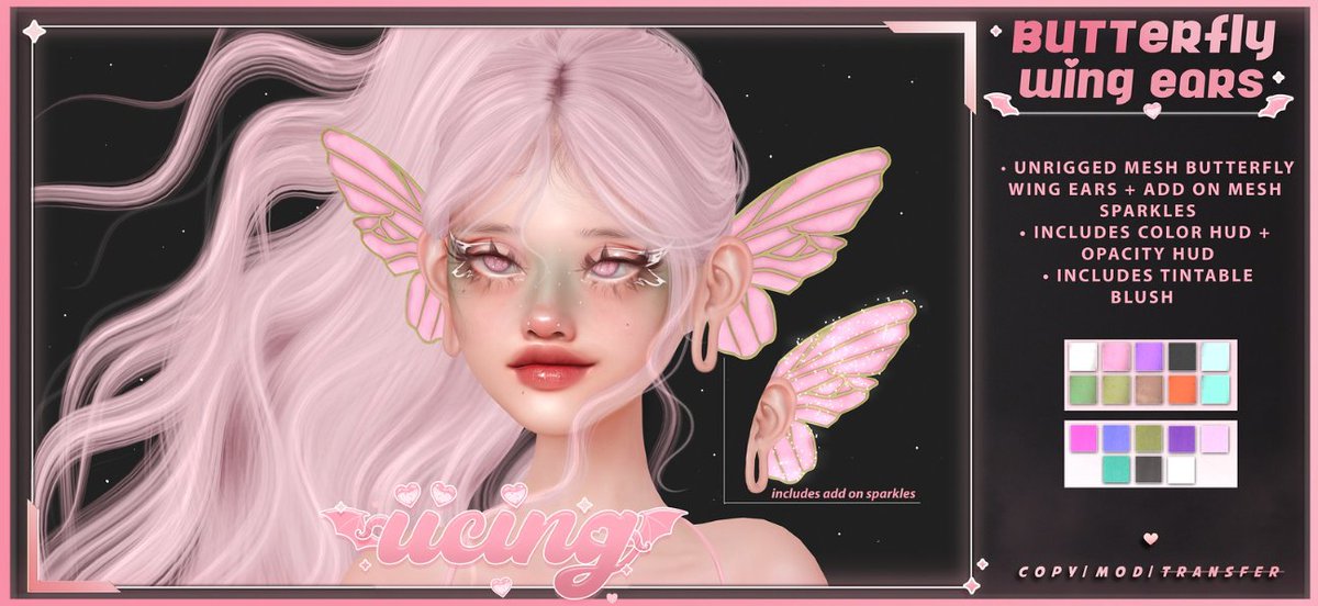 KawaiiFeedSL's tweet photo. iicing: Butterfly Wing Ears @ Wasteland〡Taxi: https://t.co/8wfA5jSMhG
#SecondLife #iicing #wasteland #slevent #slcontent #kawaiifeed https://t.co/HWEKImKAeO