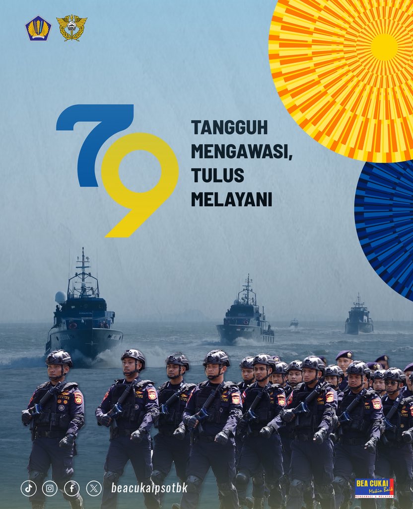Selamat Hari Bea Cukai ke-79
1 Oktober 1946 - 1 Oktober 2025
“Tangguh Mengawasi, Tulus Melayani”

#HariBeaCukai79
#TangguhMengawasiTulusMelayani
#beacukaimakinbaik