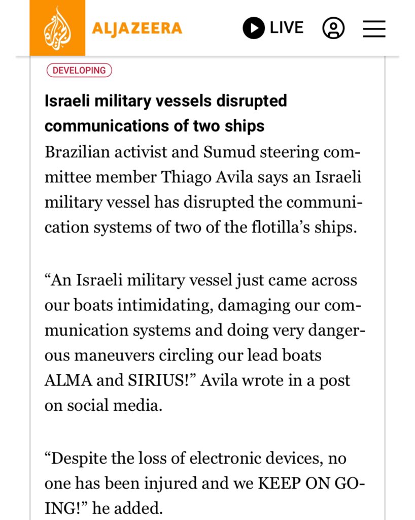OunkaOnX's tweet photo. Israeli military vessels disrupted communications of two ships 

— @AJEnglish https://t.co/AnZeKUVlRe