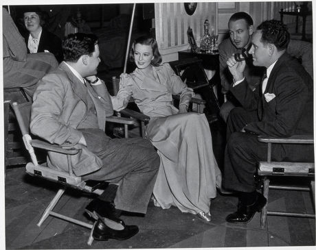 Josph L. Mankiewicz, Margaret Sullavan, William Levanway y Frank Borzage en el plató de Three Comrades (1938).