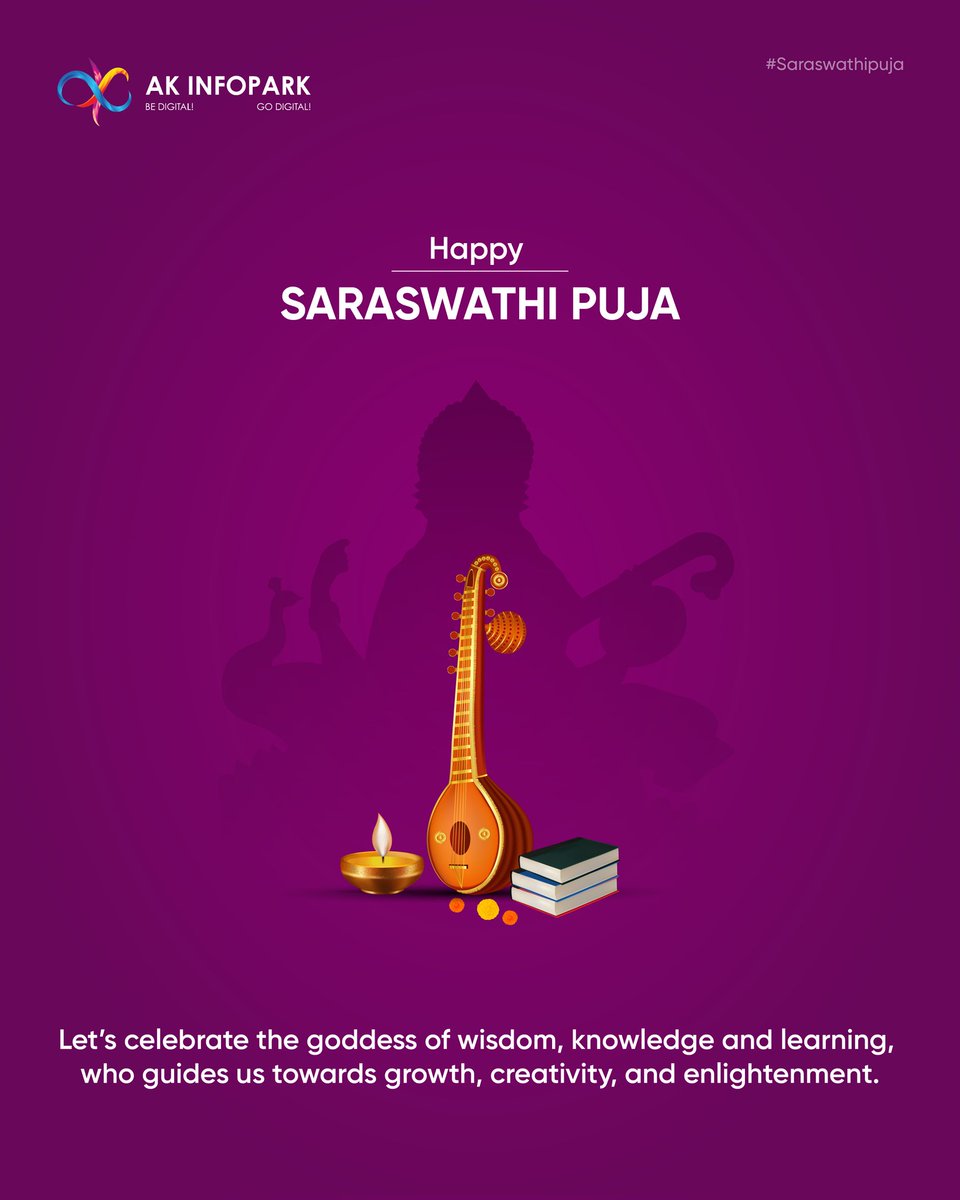 AK_Infopark's tweet photo. On this sacred day, may wisdom blossom and positivity surround us all 🌸

#SaraswatiPooja https://t.co/JIMymCw808