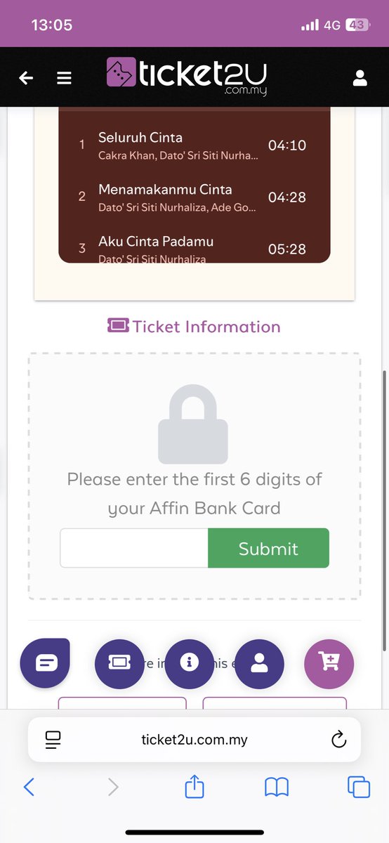 aku ni dah masuk, tapi cc affin takde pun 🤣 #Legacy30SitiNurhaliza