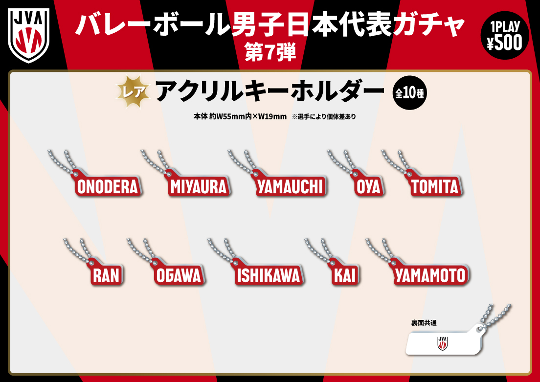 バレーボール男子日本代表 ガチャ第7弾 10月4日（土）12時より発売開始