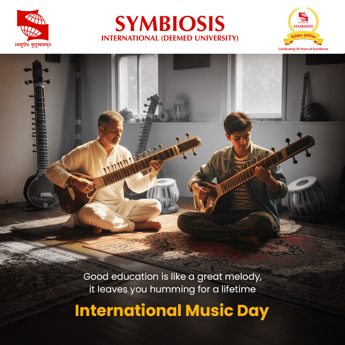 symbiosistweets's tweet image. At Symbiosis International (Deemed University), we believe education, like music, inspires, connects & transforms. 🎶 Celebrating the rhythm of learning shaping futures!
#SymbiosisUniversity #GlobalLearning #PowerOfMusic #RhythmOfEducation