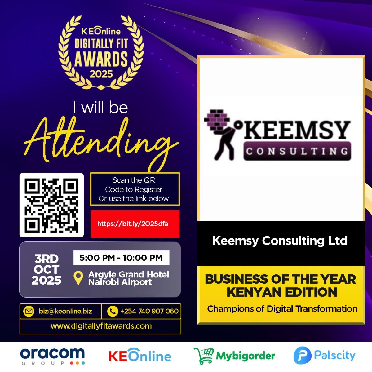 Celebrating those who are shaping the digital future. They’ll be part of the #DigitallyFitAwards, where champions are crowned and connections are made. See you there? shorturl.at/0njB1

Safaricom | Joseph Kabila | Guiu | UN Security Council | 25th Amendment