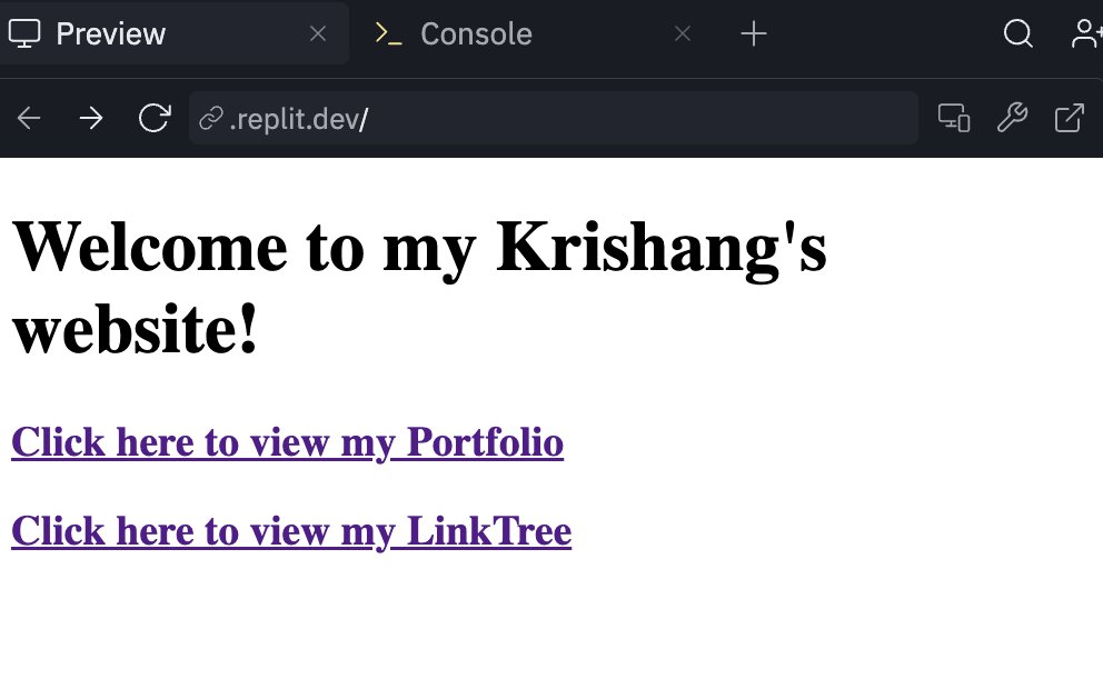 krishang_sheth's tweet image. With the help of Flask, my web server is looking dope Day 76 of #Replit100DaysOfCode #100DaysOfCode. Join me on @Replit join.replit.com/python