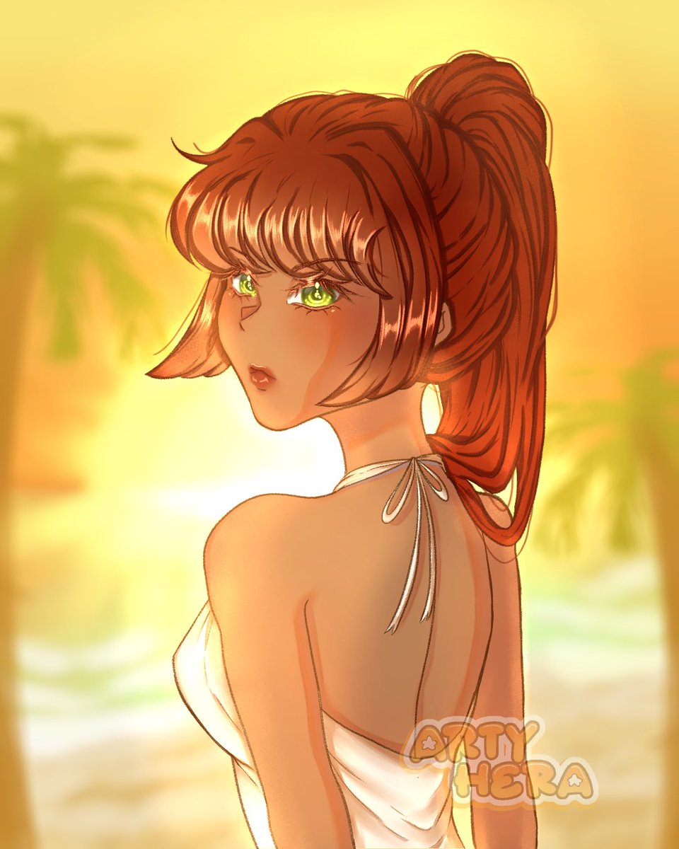 Basking in the golden glow of a summer sunset, she radiates joy and warmth.☀️

#digitalArt #ArtistOnTwitter #artmoots #DigitalArtist #digitalartwork #ArtistOnTwitter #ArtistOnX #artcommunity