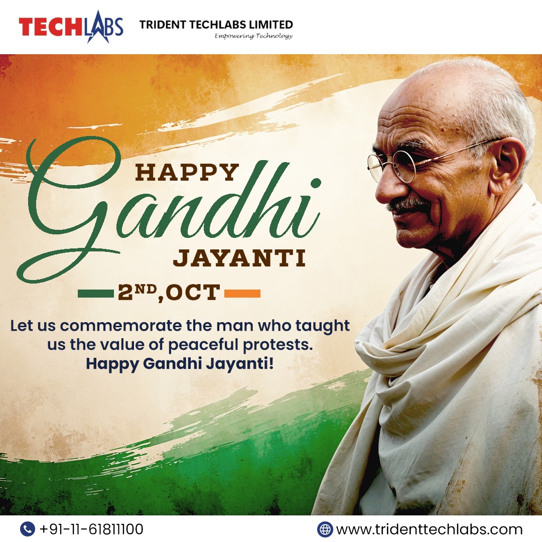 TechlabsTrident's tweet image. Celebrate the spirit of non-violence and truth on this special day. Let's remember the values of Mahatma Gandhi and strive to build a more peaceful world. Happy Gandhi Jayanti!
#GandhiJayanti #Peace #NonViolence #Truth #Inspiration