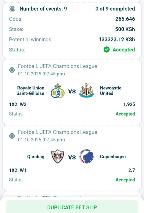 SUREJIM1's tweet image. Champions league 🔥 on #22bets 

266 odds verified picks 

Code 👉X7ZHY

Register account 👉 da.gd/2VNSNH

Use promo code 👉 SUREJIM