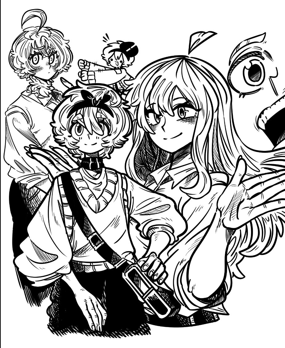 만화 그릴때 쓸 연출
일상같이 포근한 에피소드엔 첫번째
시리어스나 액션 에피소드면 두번째 그림체를 쓴다