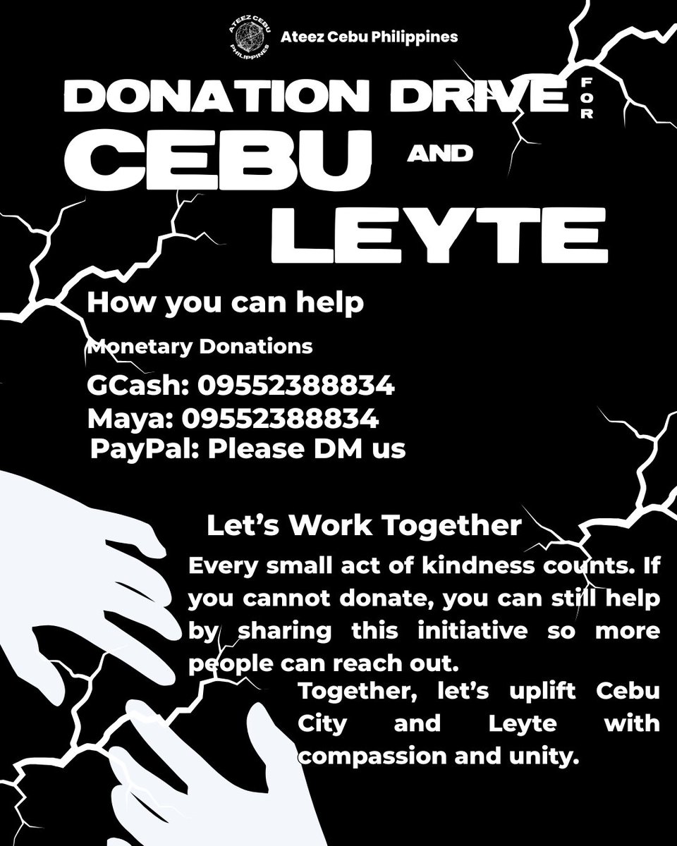 🙏 CALL FOR DONATIONS 🙏

Our brothers and sisters in Bogo, San Remigio, Medellin, and the rest of the northernmost municipalities of Cebu province have been heavily affected by the recent earthquake. Many are in urgent need of drinking water and canned goods.

We are humbly
